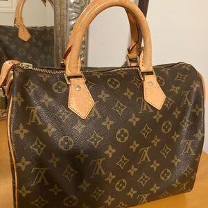 Elegant Monogram Brown Satchel